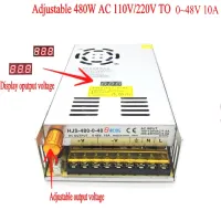 จอแสดงผลดิจิตอล AC-DC Converter 110V 220V To DC 0-48V 10A 480W 12V 24V 36V ปรับแหล่งจ่ายไฟ