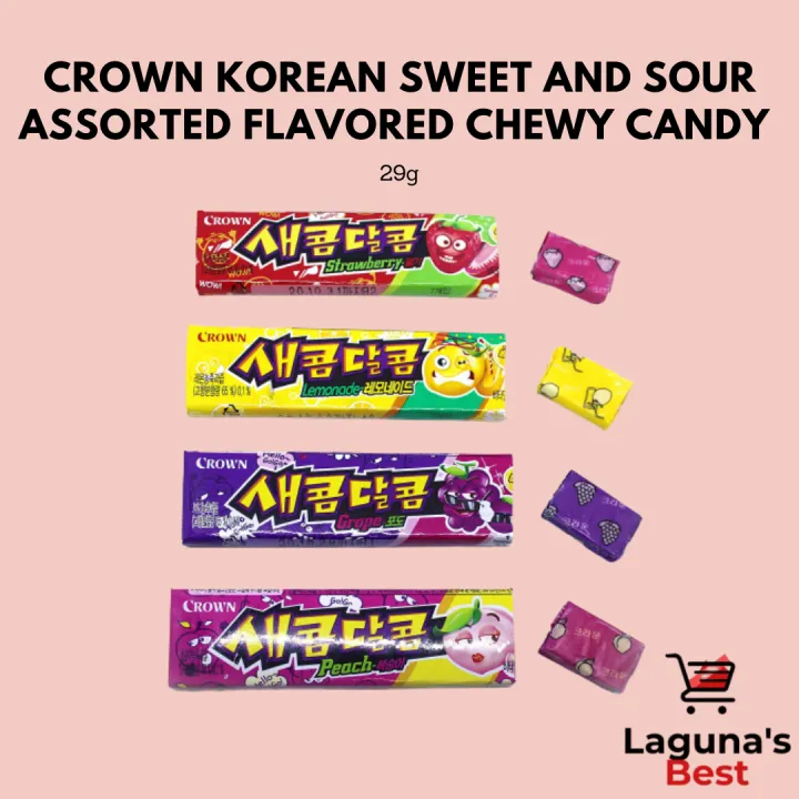 Crown Korean Sweet and Sour Assorted Flavored Chewy Candy 29g | Lazada PH