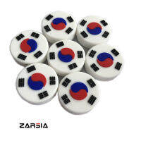 100Pcs ขายส่ง South Korea ธงชาติเทนนิสการสั่นสะเทือน Dampeners ไม้เทนนิส Damper เทนนิส Racquet โช้คอัพ