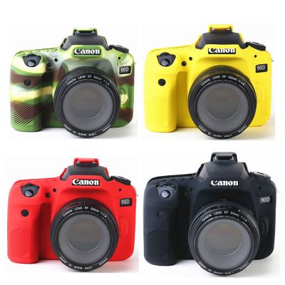 กระเป๋ากล้อง DSLR อุปกรณ์ป้องกันฝาครอบร่างกายผิวเกราะซิลิโคนสำหรับ Canon EOS 90D กล้อง