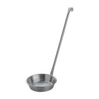 Long Handle Stainless Steel Round Meat Pie Spoon Non-Stick Fried Food Ladle Serving Spoon Kitchen