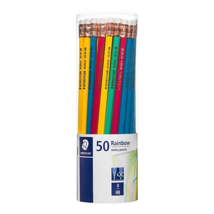 ส่งฟรี-ดินสอ-ดินสอไม้แท่งกลมเรนโบว์-staedtler-hb-norica-rainbow-pencil-ดินสอ-รุ่น-132-40kp50-th-แพ็ค50แท่ง