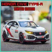 Mainan Pull Back รถยนต์รุ่นฮอนด้า Civic Type-R มี1/32รถ Diecast สำหรับของขวัญสำหรับเด็กผู้หญิงและผู้ชาย