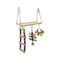 Wooden Bird Swings Ladders Toys Pet Chewing Climbing Hanging Toy For Birds Toy Parrot Parakeets Cockatiels Lovebirds Sun Conures