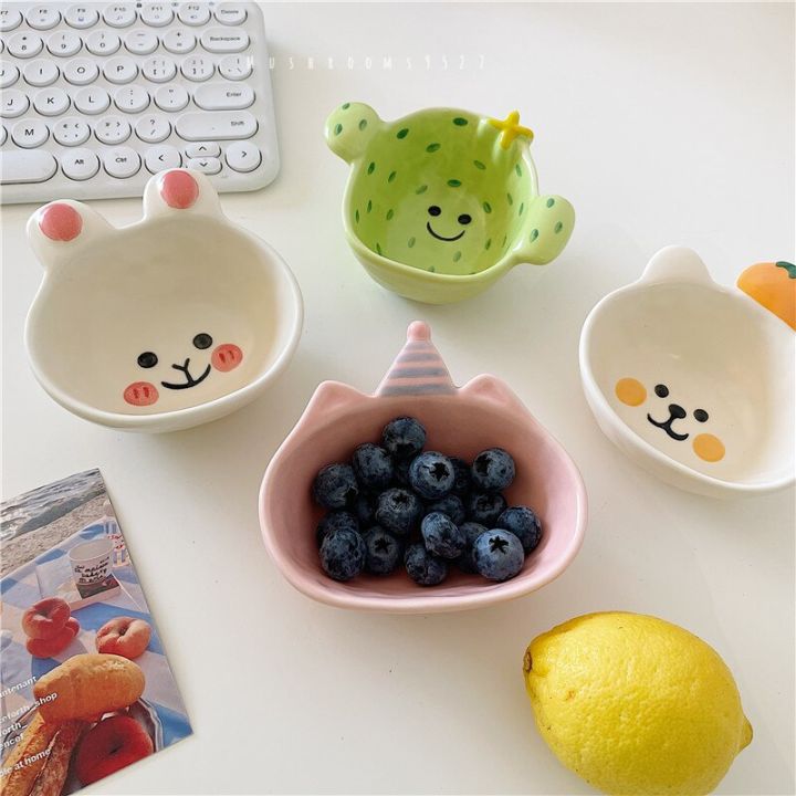 cute-piggy-matte-4-cartoon-ceramic-dip-bowl-korean-style-rabbit-dipping-sauce-dish-baby-food-supplement
