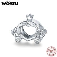 WOSTU S925เงินวันรถฟักทองโลหะCharmเดิมงูสร้อยข้อมือมงกุฎหัวใจลูกปัดเครื่องประดับทำZBBSC270