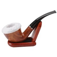 Unique Style Portable Bent Stem Resin Pipe Chimney Filter Smoking Tobacco Pipes Cigar Gifts Narguile Food Grade Mouthpiece Pipes