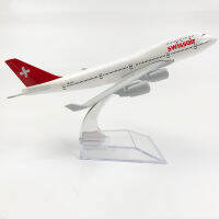 16ซม. เครื่องบิน Swiss International Airlines โบอิ้ง B747เครื่องบินรุ่น Diecast โลหะเครื่องบินของขวัญสะสม Display