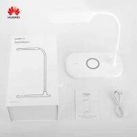 ที่ชาร์จแบบไร้สายของขวัญ Huawei ของแท้โคมไปตั้งโต๊ะที่ชาร์จความเร็วสูง10W พร้อม2W Pelindung Mata โต๊ะอ่านหนังสือปรับโคมไฟหัวเตียงได้