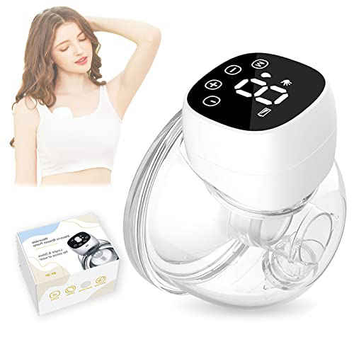 BEISLUO Wearable Breast Pump S13 with Remote Control,24mm Flange,Pumping & Massage Modes,5 Levels,Wireless Breastpump Battery Powered Pumping Anytime,Anywhere 