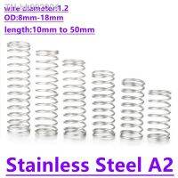 ✵ 10pcs/lot 1.2mm Stainless Steel Compression Spring Return Spring Steel Outside Diameter 8 16mm