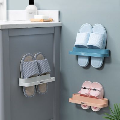 Bathroom Double-layer Shoe Rack Hanging Type Non-perforated Slippers Rack Dormitory Shoe Storage Artifact Toilet Drain Shoe Rack Bathroom Counter Stor