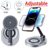 2 In 1 Strong Magnetic Wireless Charger Stand Pad สำหรับ 14 13 12 Pro Max 8 7 Fast Charging Dock Station