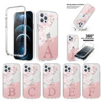 Initial Letter Flower Case For Xiaomi Redmi Note 9 8 Pro 8T 10S 8 Mi 11 Lite 10T Pro Poco X3 NFC Full Body 360 Front Back Cover Electrical Safety