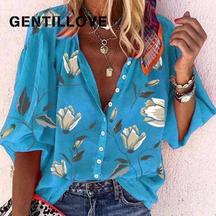 gentillove-summer-lesure-blouses-womens-floral-print-v-neck-loose-shirts-2021-oversized-single-breasted-tops-vintage-tunics