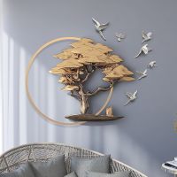 Fortune tree porch wall decoration 3D three-dimensional living room porch wall decoration pendant light luxury wall decoration