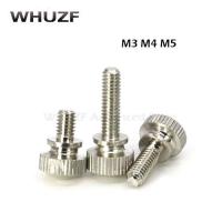 [HOT JIAZZAQQMGW 555] M3 M4 M5โลหะผสมทองเหลืองชุบนิกเกิล Knurling หัว Knurled นิ้วหัวแม่มือสกรูมือกระชับม่านผนังแก้วล็อคสกรู