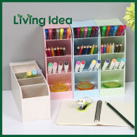 Living idea กล่องจัดเก็บเครื่องเขียน กล่องใส่ปากกา ชั้นวางปากกา มีให้เลือก 4 สี สินค้าพร้อมจัดส่ง