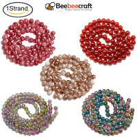 Beebeecraft 1 Strand fashion Baking Painted Crackle Glass Beads Strands Round FireBrick for Jewelry Necklace Making DIY 8mm Hole: 1.3~1.6mm about 100pcs/strand 31.4inches