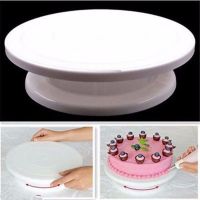 【LZ】♕◎  Plataforma giratória de plástico branco para decoração do bolo ferramenta de cozinha para fondant e cupcake plataforma diy 28cm