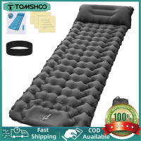 【COD ใช้ได้】TOMSHOO Camping Sleeping Pad พร้อมหมอนในตัวปั๊ม Ultralight Inflatable Sleeping Mat กันน้ำ Camping Air ที่นอนสำหรับ Backpacking เดินป่าเต็นท์เดินทาง