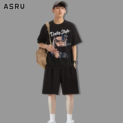 ASRV เสื้อยืดผู้ชาย เสื้อผ้าผู้ชาย t shirt for men ชุดฤดูร้อนลำลองสำหรับผู้ชาย,เสื้อยืดแขนสั้นทรงหลวมสำหรับผู้ชายขายดี