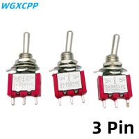 5/10 PCSToggle SwitchesRed Mini 3Pin 6mm 2/3 PositionSelf-Resetting Toggle Switches ON-(ON)DPDT6A/120V 2A/250V ACMTS-112