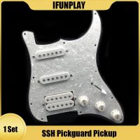 SSH โหลดรถกระบะ Pickguard กีตาร์ไฟฟ้าที่เตรียมไว้สำหรับ FD กีตาร์รูปแบบเอสทีไข่มุกสีขาว