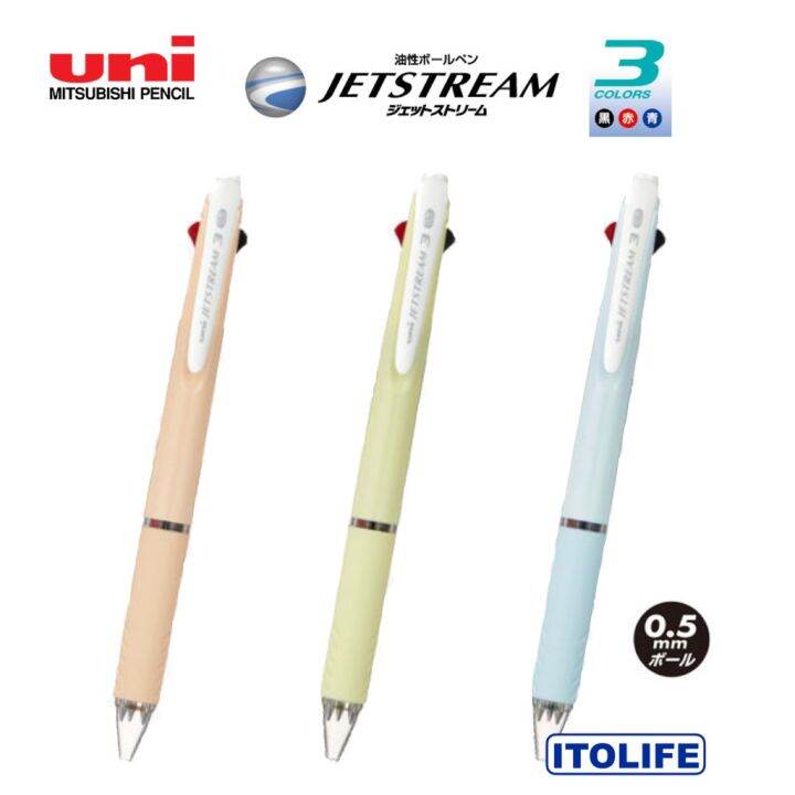 Uni Penna A Sfera JETSTREAM 3 Colori (Nero, Blu, Rosso) - Trasparente, Inchiostro A Scorrimento Veloce, Modello SXE340007.T - 6