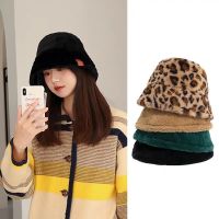 【CW】 Fashion Leopard Faux Fur Hats Print Warm Panama