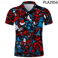 Polo 2023 2022 New Homme Summer Short Sleeve Men Shirts Streetwear 3d Printed Graffiti Fashion Hombre Camisas De Polo Cool Tops Unisex summer polo