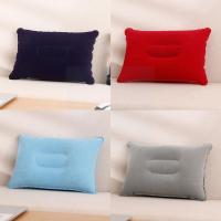 PVC Flocking Inflatable Sleeping Pillow Convenient Pillow Travel Inflatable Outdoor 22*34CM Pillow Ultra-light J0C4