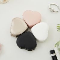 Leather Jewelry Box Small Heart Double Layer Girl Storage Organizer Earring Boxes Jewelry Box Display Packaging Portable Case