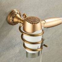 Wall mounted nailless hair dryer support Antique Brass bathroom shelf bathroom accessories