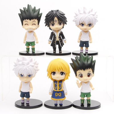 2021ใหม่6pcs Hunter Hunter อะนิเมะ10ซม. น่ารัก gon freecss ฆ่า zoldyck หลักสูตร leorio stadeknight Action Figurine ของเล่น