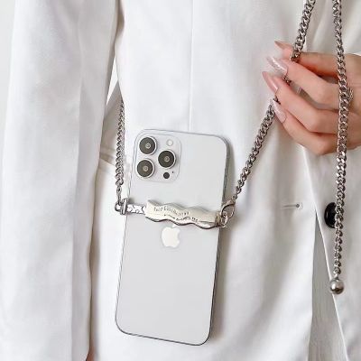 【CC】 Crossbody Chain stand Back Clip Holder  Detachable Lanyard Neck Strap Compatible with Smartphones