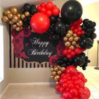 151pcs/set Metallic Gold Red Black Balloon Arch Garland Kit Valentines Day Wedding Decoration Kids Birthday Party Event Supplies Colanders Food Strain