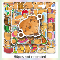 zhangfuzhi 50pcs การ์ตูน capybara สติ๊กเกอร์น่ารักกันน้ำ Animal Sticker กระเป๋าเดินทาง decal