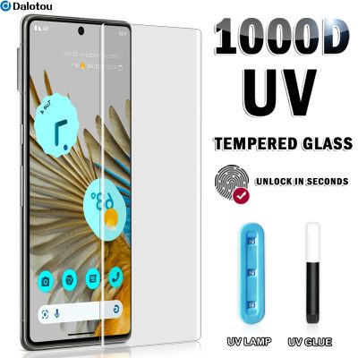 UV Screen Protector For Google Pixel 7 Pro Tempered Glass Full Screen Glue For Pixel 6 Pro Fingerprint Unlock Full Cover Film