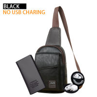 Mens Fashion Retro PU Foot Leisure Travel Bag Shoulder Messenger Bag Waterproof Wear Chest Harness Chest Pocket