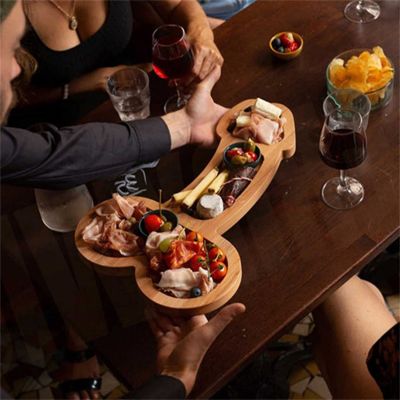 Solid Wood New Fruit Plate Wine Plate Creative Kitchen Wooden Cheese Sushi Platter Aperitif Board Fun Party Tools Tableware