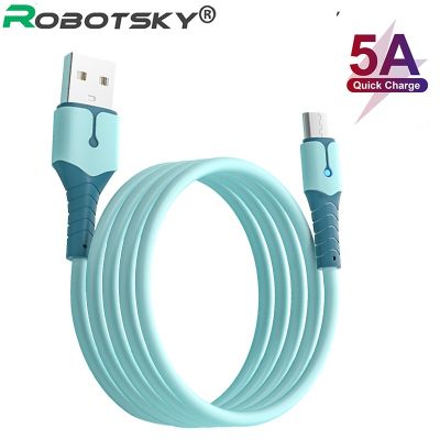 5A Liquid Silicone USB Type C Micro USB Cable For Samsung S20 Huawei Xiaomi  Fast Data Charging Charger USB Cable 0.25M 1M 1.5M Docks hargers Docks Ch