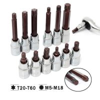 Impact Torx Bit 1/2" Square Drive Socket Screwdriver Bits T20 T25 T30 T40 T45 T50 T55 T60 or 12-Pin M5-M18 Socket Wrench Tool Colanders Food Strainers