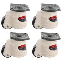 4 Pcs Retractable Leveling Casters Industrial Machine Swivel Caster Castor Wheel for Office Chair Trolley 330 Lbs Capacity GD-40F