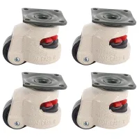 4 Pcs Retractable Leveling Casters Industrial Machine Swivel Caster Castor Wheel for Office Chair Trolley 330 Lbs Capacity GD-40F