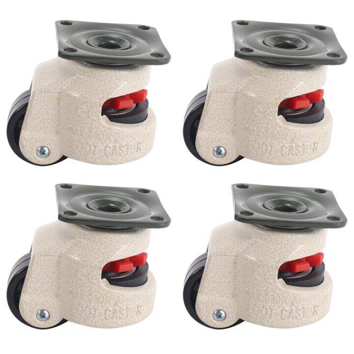 4 Pcs Retractable Leveling Casters Industrial Machine Swivel Caster