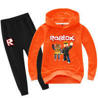 ROBLO-XS เสื้อฮู้ดทารกหญิงแขนยาว Hooded เสื้อกันหนาวกางเกงสำหรับเด็กเสื้อกันหนาวมีฮู้ดชุดกางเกง0254ใส่สบายในฤดูใบไม้ผลิใบไม้ร่วงหลวมเสื้อพูลโอเวอร์กีฬา Sweatshirt ชุด2 PCs