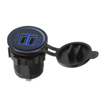 DC 12V 24V 4.2A Dual Port USB Charger With Voltmeter Motorcycle Boat Cigarette Lighter Socket For Mobile Phone Tablet PC Car Chargers