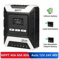 MPPT Solar Charge Controller 80/60/50/40/30A Solar Panel PV Regulator for 12V/24V/48V Lithium/Lead-Acid/Iron Phosphate Battery