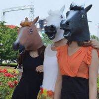 MANNIEY สร้างสรรค์ จำลอง ของเล่นเคล็ดลับ คอสเพลย์ เสาสวม ฮาโลวีน Bojack Horseman HEAD COVER เล่นตลกอุปกรณ์ประกอบฉากปาร์ตี้บ้า อุปกรณ์เครื่องแต่งกายสัตว์